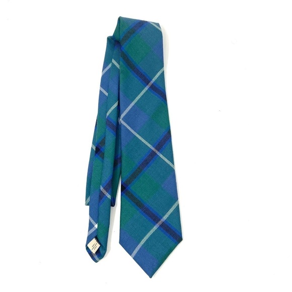 LOCHCARRON woven in Scotland  Men's Neck Tie Plaid Green 100% Pure New Wool - Picture 1 of 7